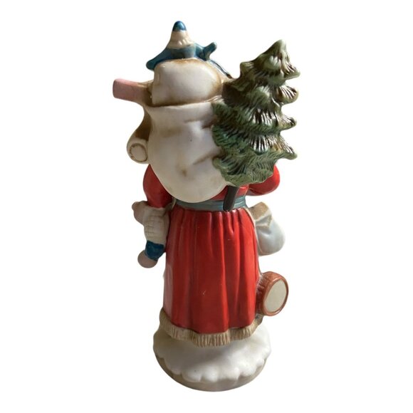 Vintage 1987 Enesco Santa Claus Porcelain Figurine With Toys & Christmas Tree - Picture 6 of 7